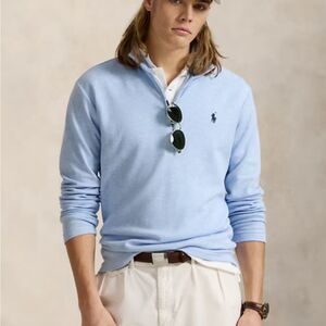 Polo by Ralph Lauren Men's Light Blue 1/4 zip sweater men’s 4XB $138 preppy